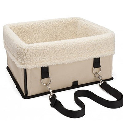 Double layer thickened waterproof dog car seat pad with grey camouflage exterior and plush cream-colored lining. - Image 10