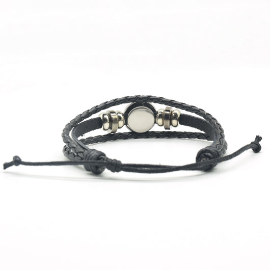 Pulsera de Pareja Constelaciones Luminosas - Cuero Negro - Image 27
