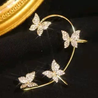 Aretes Mariposa Estilo Retro sin Perforación - Image 2
