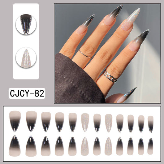 Uñas Postizas Degradado Floral con Efecto Espejo Electroplatado - Image 12