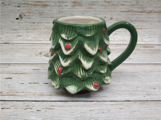 Taza de Cerámica Navideña Pintada a Mano con Papá Noel - Image 2
