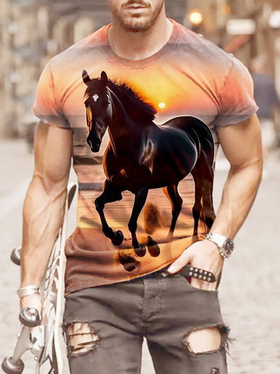 Camiseta Manga Corta con Impresión 3D para Hombre - Image 17