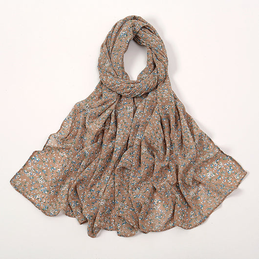 Pañuelo Ligero de Gasa Estampado Floral para Primavera y Verano - Image 4