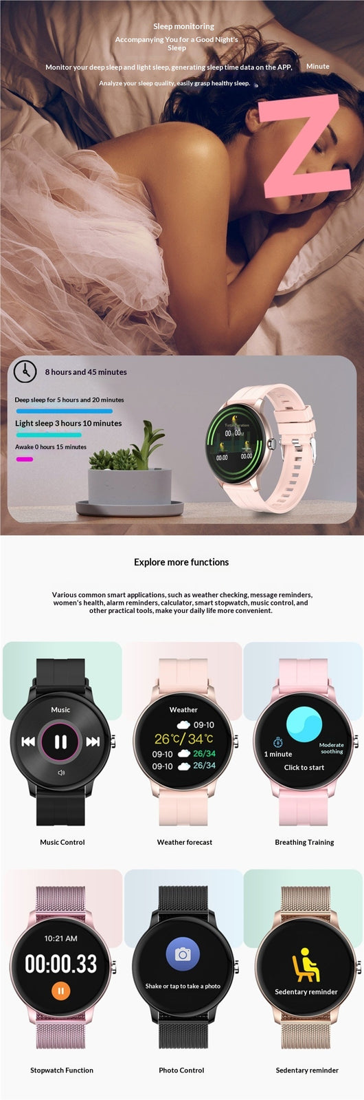 Pulsera Deportiva Inteligente con Pantalla Táctil - Monitor de Frecuencia Cardíaca y Podómetro - Image 19