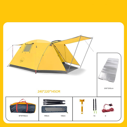 Tienda de Campaña 4 Personas Impermeable y Protección Solar - Camping Resistente - Image 7