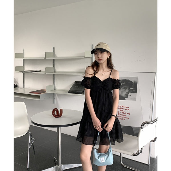 Vestido Francés Cuello Cuadrado Elegante y Romántico para Mujer