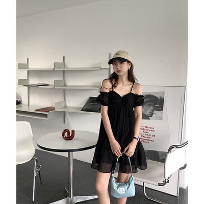 Vestido Francés Cuello Cuadrado Elegante y Romántico para Mujer