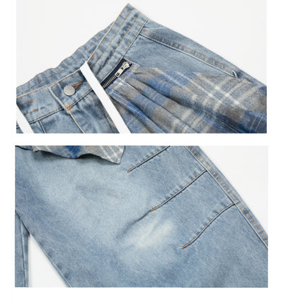 Jeans Retro con Pañuelo Cuadrado Desmontable y Cierre de Machete - Image 9