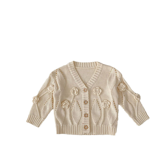 Cardigan Infantil Tejido a Mano con Flores - Image 5