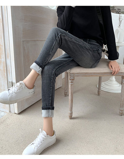 Pantalones Skinny Retro Azul con Pies de Polar - Image 19
