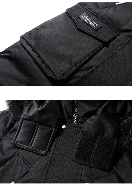 Parka Impermeable para Hombre con Cuello de Pluma de Ganso - Image 11