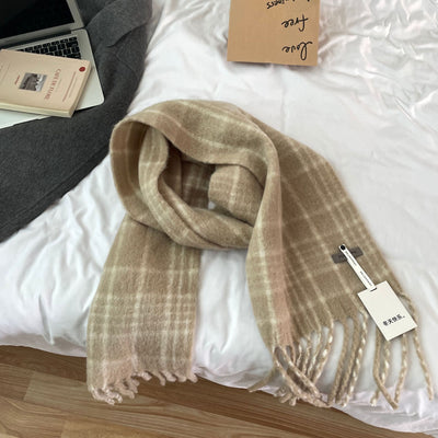 Bufanda de Cuadros Vintage para Otoño Invierno - Estilo Clásico para Mujer - Image 8
