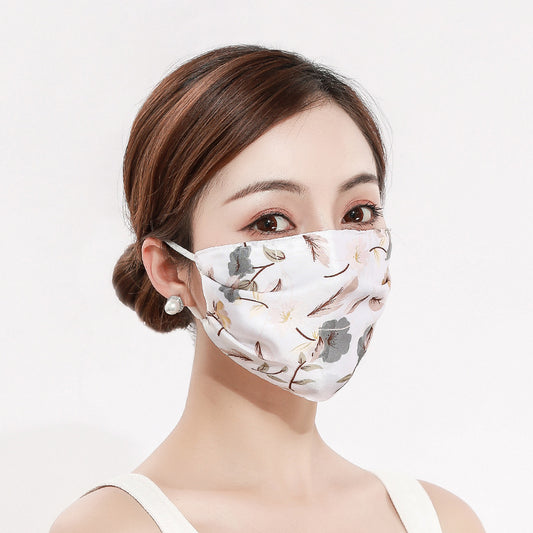 Máscara Protectora Seda Fresca con Estampado Transpirable para el Sol