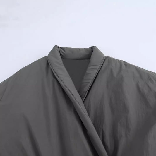 Abrigo Kimono Cruzado Diseño Exclusivo con Cordones y Encaje en Algodón - Image 2