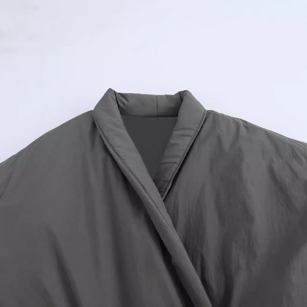 Abrigo Kimono Cruzado Diseño Exclusivo con Cordones y Encaje en Algodón
