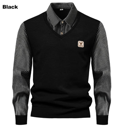 Camisa Térmica Hombre Manga Larga Efecto Doble Tela con Rayas y Forro Polar - Image 7