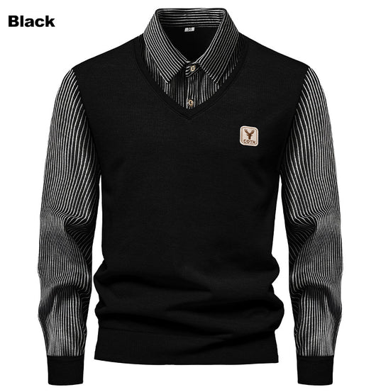 Camisa Térmica Hombre Manga Larga Efecto Doble Tela con Rayas y Forro Polar - Image 7