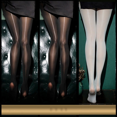 Medias Brillantes Ultrafinas con Bragueta Dorada - Estilo Elegante y Sensual - Image 31