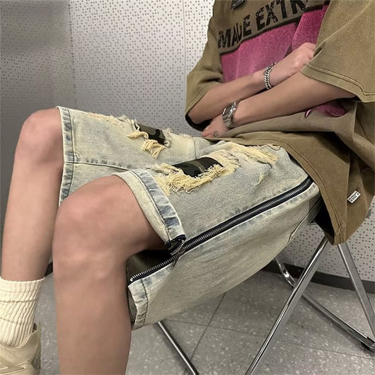 Shorts Vaquero Camuflado Rasgado para Hombre - Estilo Verano - Image 9