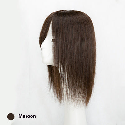 Flequillo Postizo de Cabello Natural Capas Finas Peluca Recta Negra - Image 14