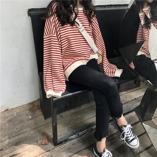 Camisa Oversized a Rayas de Manga Larga Suelta - Image 16