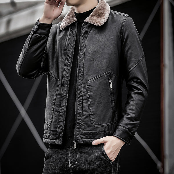 Chaqueta de Cuero para Hombre Cálida y Elegante