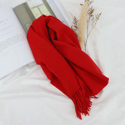 Bufanda de Lana Premium Gruesa para Invierno - Colores Sólidos Versátiles - Image 12