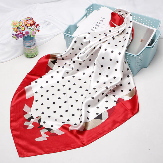Pañuelo de Seda Artificial Estampado Retro - Accesorio Versátil para Mujer - Image 17