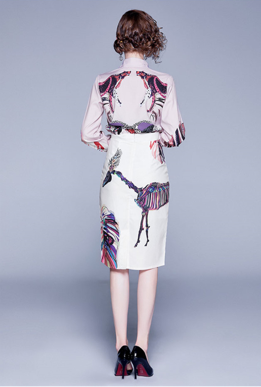Conjunto de Falda y Blusa Estampada para Mujer - Diseño Elegante - Image 10
