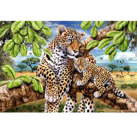 Diamond Painting Leopard and Cub by Howard Robinson