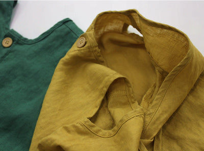 Pantalón de Lino Holgado con Abertura Trasera y Tirantes - Image 4