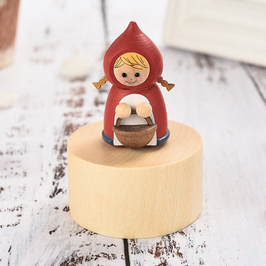 Caja de Música Miniatura de Madera con Diseño Infantil