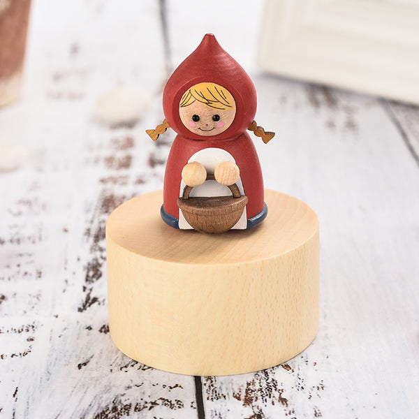Caja de Música Miniatura de Madera con Diseño Infantil