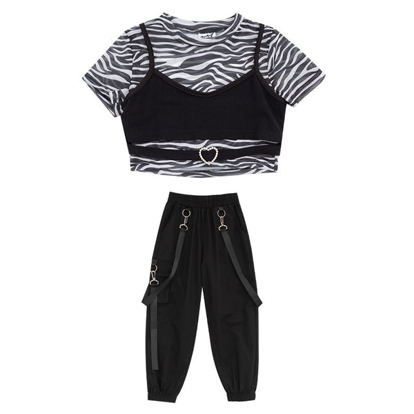 Traje de Danza Hip-hop y Jazz para Niñas y Adolescentes - Conjunto Deportivo Street Dance