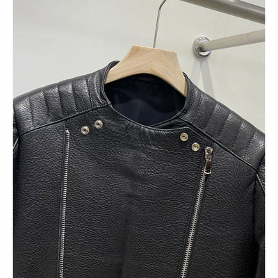 Chaqueta de Cuero Acolchada Cropped para Hombre - Image 18