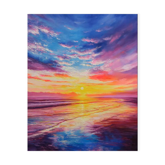 Cuadro Óleo Boho Moderno Atardecer Marina Texturizado Pintado a Mano para Sala - Image 5