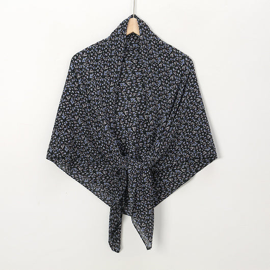 Pañuelo Cuadrado de Gasa Estampado Perla con Pliegues - Image 30