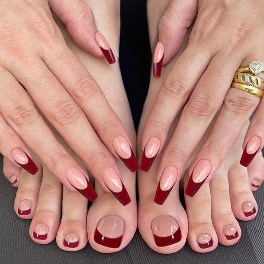 Set de Parches Correctores de Uñas Rojo Brillante para Manos y Pies - Image 8