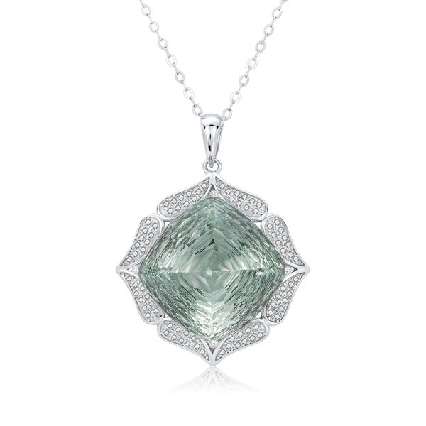 Collar de Plata 925 con Cristal Verde Natural - Diseño Europeo Lujo - Image 5
