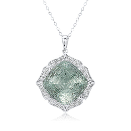 Collar de Plata 925 con Cristal Verde Natural - Diseño Europeo Lujo - Image 5