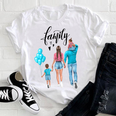Playera Blanca Estampada para Familia - Conjunto de Cuatro Personas - Image 5