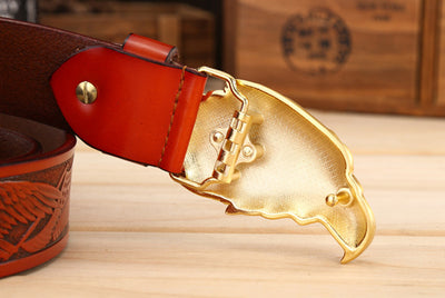 Cinturón de Cuero Genuino con Hebilla Águila - Estilo Casual Premium - Image 19