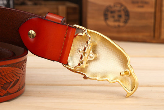 Cinturón de Cuero Genuino con Hebilla Águila - Estilo Casual Premium - Image 19