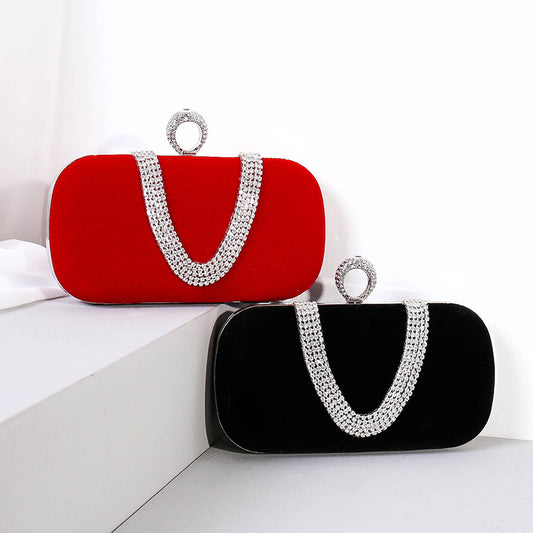 Bolso de Noche Terciopelo Diamante - Clutch Elegante para Novia