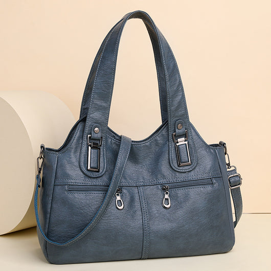 Bolso de Cuero Suave Gran Capacidad Estilo Retro Vintage - Image 4