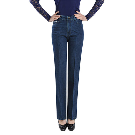 Pantalones Vaqueros Mujer Cintura Alta Stretch Pierna Recta Slim - Image 5