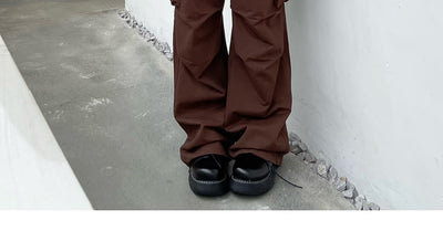Pantalones Casuales Retro Guochao con Bolsillos Amplios y Cierre - Image 7