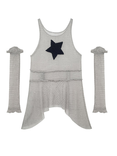 Vestido Tank Top Mesh Spicy Girl con Detalle de Estrella - Image 2