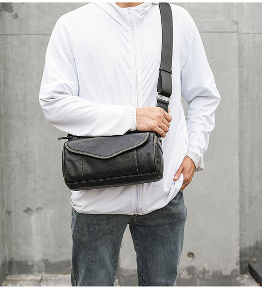 Bolsa Crossbody de Cuero Curtido al Vegetal para Hombre - Estilo Vintage - Image 14