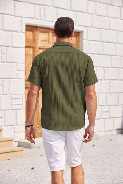 Camisa Cardigan Manga Corta para Hombre - Estilo Moderno y Versátil - Image 19